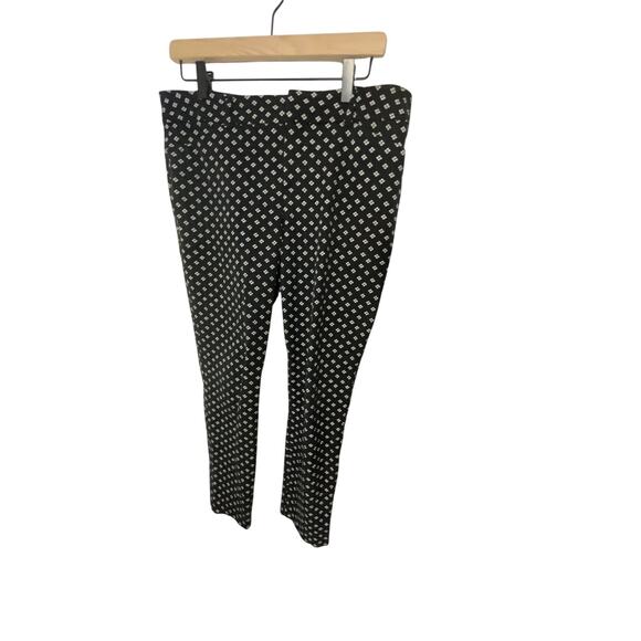 Old Navy Pants - Old Navy Black Print Mid Rise Pixie Cut Work Chic Casual Networking Novelty 12